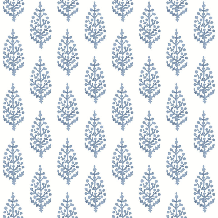 Paisley on Calico Blue Wallpaper by Inspired by Color Blues II Covers about 56.4 square feet 20.5-in by 33-ft long roll Unpasted 20.5 - Fabric Carolina -