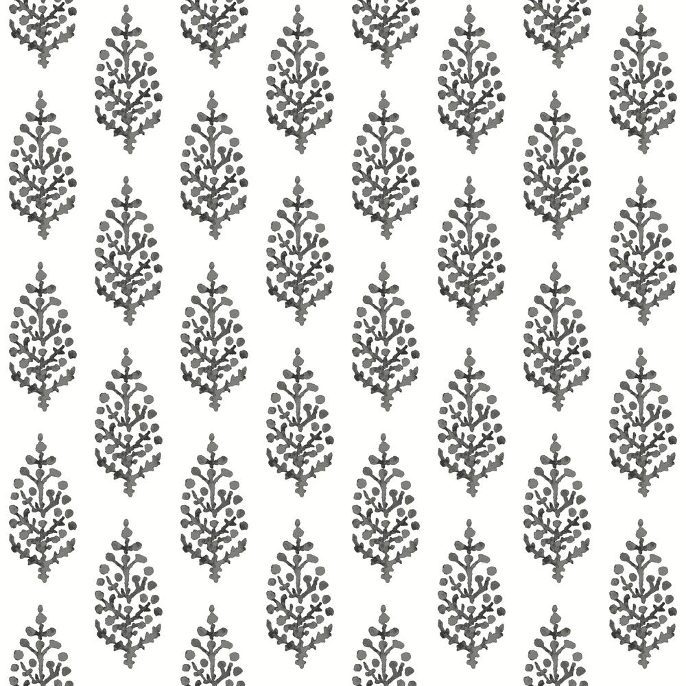Paisley on Calico Black & White Wallpaper by York Wallcoverings Simply Farmhouse Covers about 56.4 square feet 20.5-in by 33-ft long roll Unpasted 20.5 - Fabric Carolina -