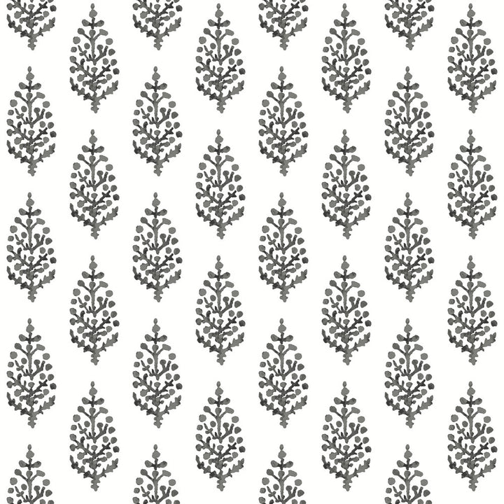 Paisley on Calico Black & White Wallpaper by York Wallcoverings Simply Farmhouse Covers about 56.4 square feet 20.5-in by 33-ft long roll Unpasted 20.5 - Fabric Carolina -