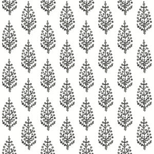 Paisley on Calico Black & White Wallpaper by York Wallcoverings