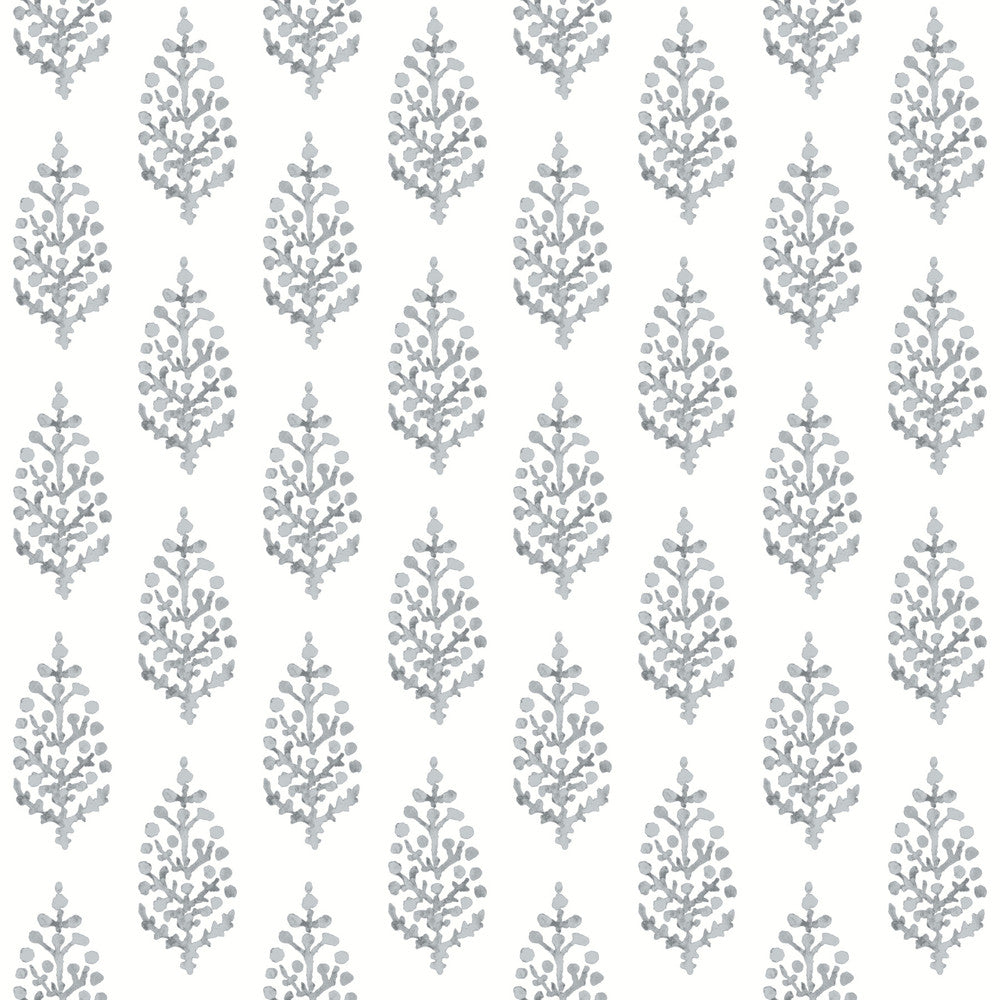 Paisley on Calico Grey Wallpaper by York Wallcoverings Simply Farmhouse Covers about 56.4 square feet 20.5-in by 33-ft long roll Unpasted 20.5 - Fabric Carolina -