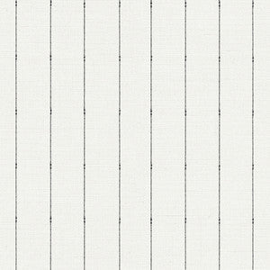 In Stitches Stripe Black & Cream Wallpaper by York Wallcoverings