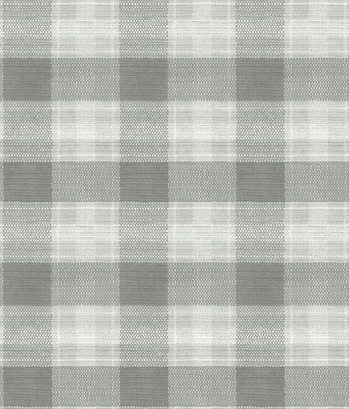 Woven Buffalo Check Grey Wallpaper by York Wallcoverings Simply Farmhouse Covers about 56.4 square feet 20.5-in by 33-ft long roll Unpasted 20.5 - Fabric Carolina -