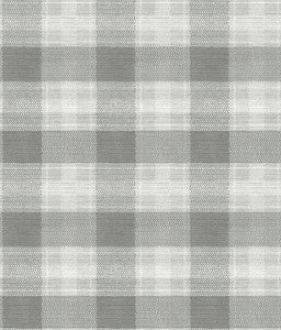 Woven Buffalo Check Grey Wallpaper by York Wallcoverings