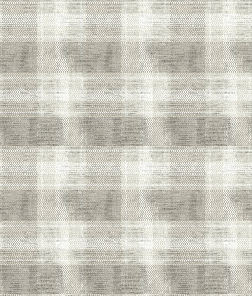Woven Buffalo Check Linen Wallpaper by York Wallcoverings Simply Farmhouse Covers about 56.4 square feet 20.5-in by 33-ft long roll Unpasted 20.5 - Fabric Carolina -