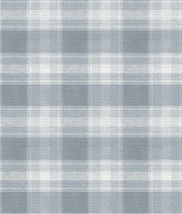 Woven Buffalo Check Blue Wallpaper by York Wallcoverings