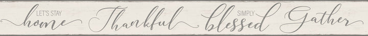 Let's Stay Home Cream & Grey Border by York Wallcoverings Simply Farmhouse Covers about 4.5 square feet 6-in by 9-ft long roll Unpasted 60 - Fabric Carolina -