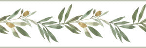 Olive Branch Green Border by York Wallcoverings