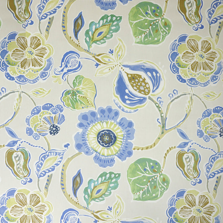 Flora # 47 Porcelain by Maxwell Fabric COLOR WAVES-CAYMAN 100% COTTON GREAT BRITAIN </p><p>Repeat: Horizontal: H-26.8 and Vertical: V-25.2 54" - Fabric Carolina -