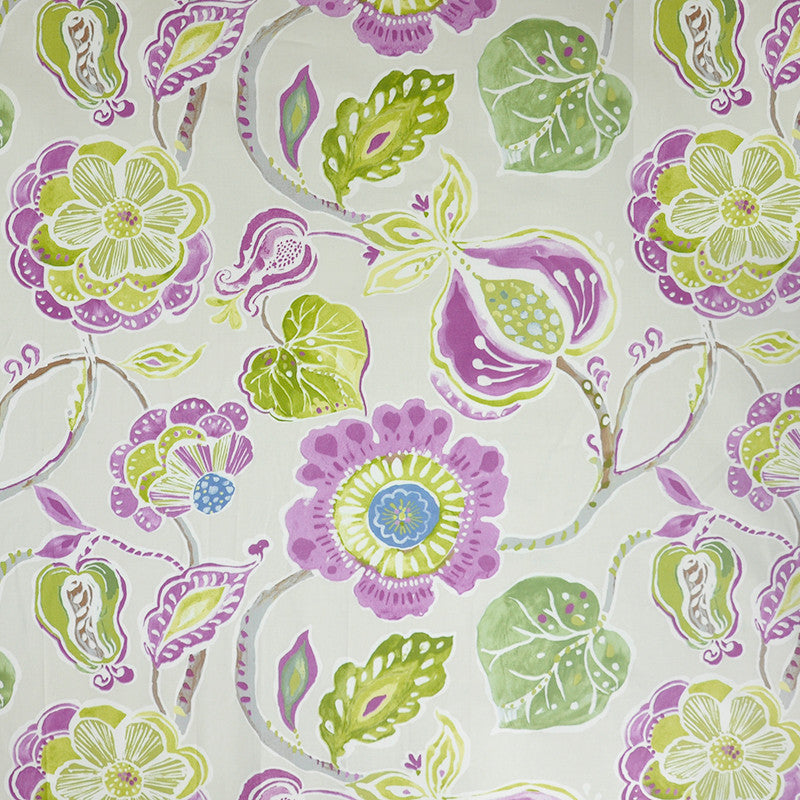 Flora # 296 Orchid by Maxwell Fabric COLOR WAVES-MARDI GRAS 100% COTTON GREAT BRITAIN </p><p>Repeat: Horizontal: H-26.8 and Vertical: V-25.2 54" - Fabric Carolina -