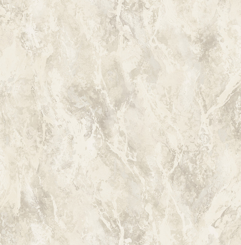 Paint Splatter Metallic Champagne, White, and Tan by Seabrook Wallpaper French Impressionist United States 56.12 20.87" 20.5" - Fabric Carolina -