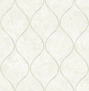 Ogee Off-White and Metallic Gold by Seabrook Wallpaper