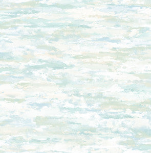 Brushstrokes Metallic Champagne, White, and Powder Blue by Seabrook Wallpaper