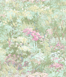Floral Metallic Teal, Green, and Pink by Seabrook Wallpaper