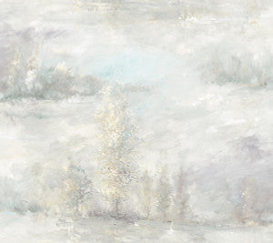 Tree Line Metallic Champagne and Purple Haze by Seabrook Wallpaper