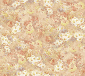 Daisy Metallic, Rust, and Cream by Seabrook Wallpaper