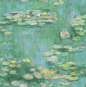 Lily Pads Gold, Green, and Pink by Seabrook Wallpaper