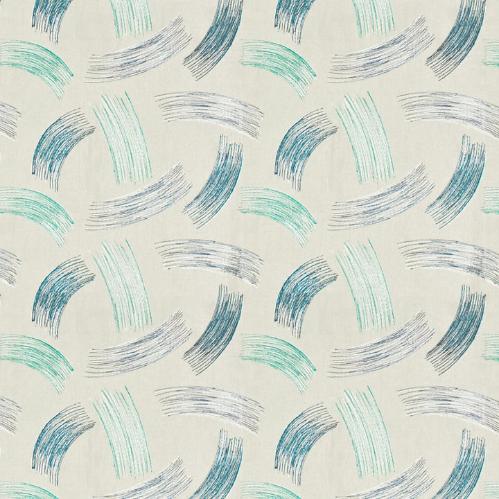 Fiddlesticks 2 Peacock by Stout Designer Fabric RAINBOW LIBRARY CHAMBRAY/SHORELINE 100%COT %BEMB INDIA </p><p>Repeat: 15.625 51.12 in - Swanky Fabrics -