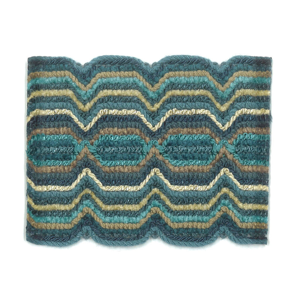 Dimaggio 5 Turquoise by Stout Trim Stout Trim Dimaggio 5 TurquoiseTrim New World Trim Volume Ii 69%Svi 30%Cot 1%Pol Germany </p><p>Repeat: H: 0, V: 0 0.38 in - Fabric Carolina -