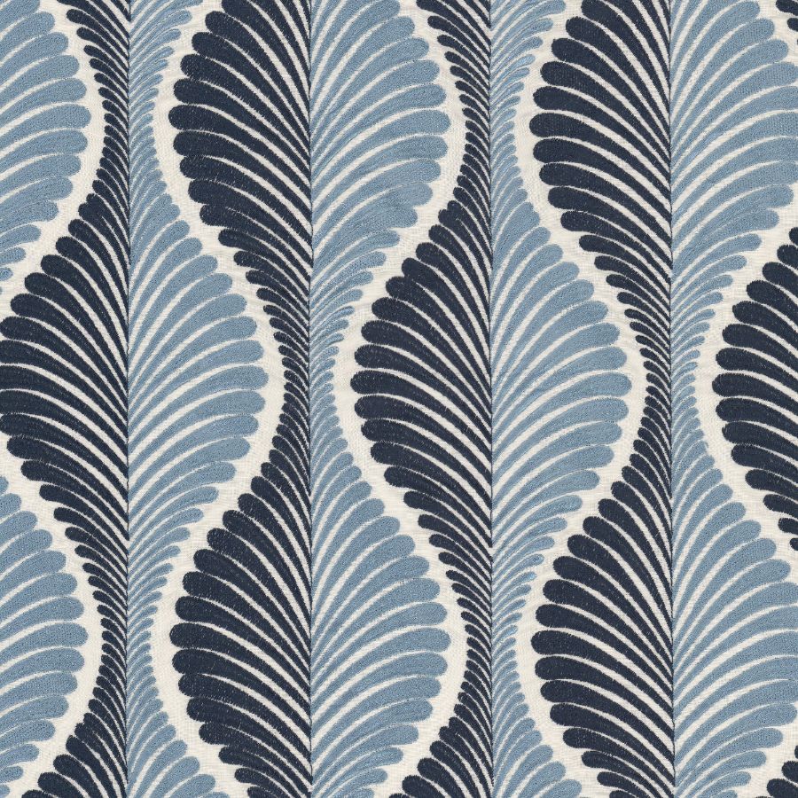 Film 1 Royal by Stout Designer Fabric Film 1 Royal by Stout Fabric COMFORTABLE LIVING CHAMBRAY/PACIFIC 100%LIN %BEMB India Horizontal: 8.5 and Vertical: 12.625 51 in - Fabric Carolina -