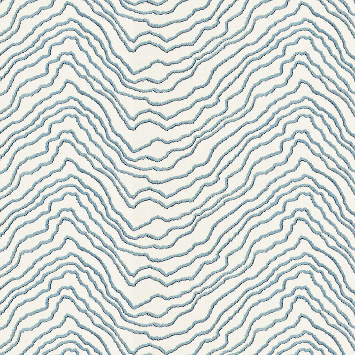 Finagle 1 Denim by Stout Fabric COMFORTABLE LIVING AZURE/LAKE 79%POL 13%COT 8%LIN INDIA Horizontal: 18 and Vertical: 6 51 in - Fabric Carolina -