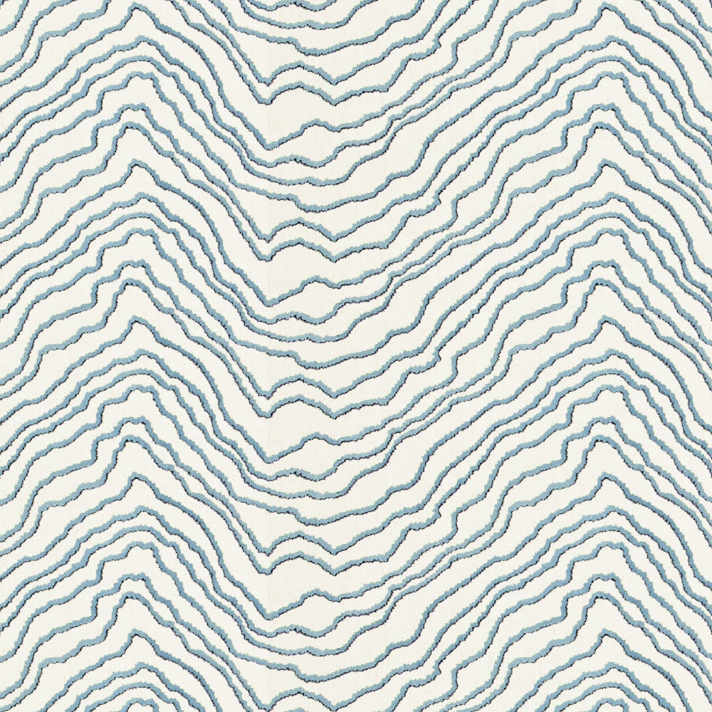 Finagle 1 Denim by Stout Fabric COMFORTABLE LIVING AZURE/LAKE 79%POL 13%COT 8%LIN INDIA Horizontal: 18 and Vertical: 6 51 in - Fabric Carolina -