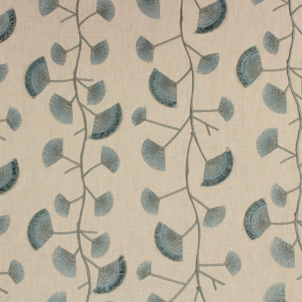Finchley Mineral by Richloom Fabric See sample 70% POLYESTER, 30% LINEN BASE (100% POLY EMB) USA or Imported N/A </p><p>Repeat: V9" x H 13" 56" - Fabric Carolina -
