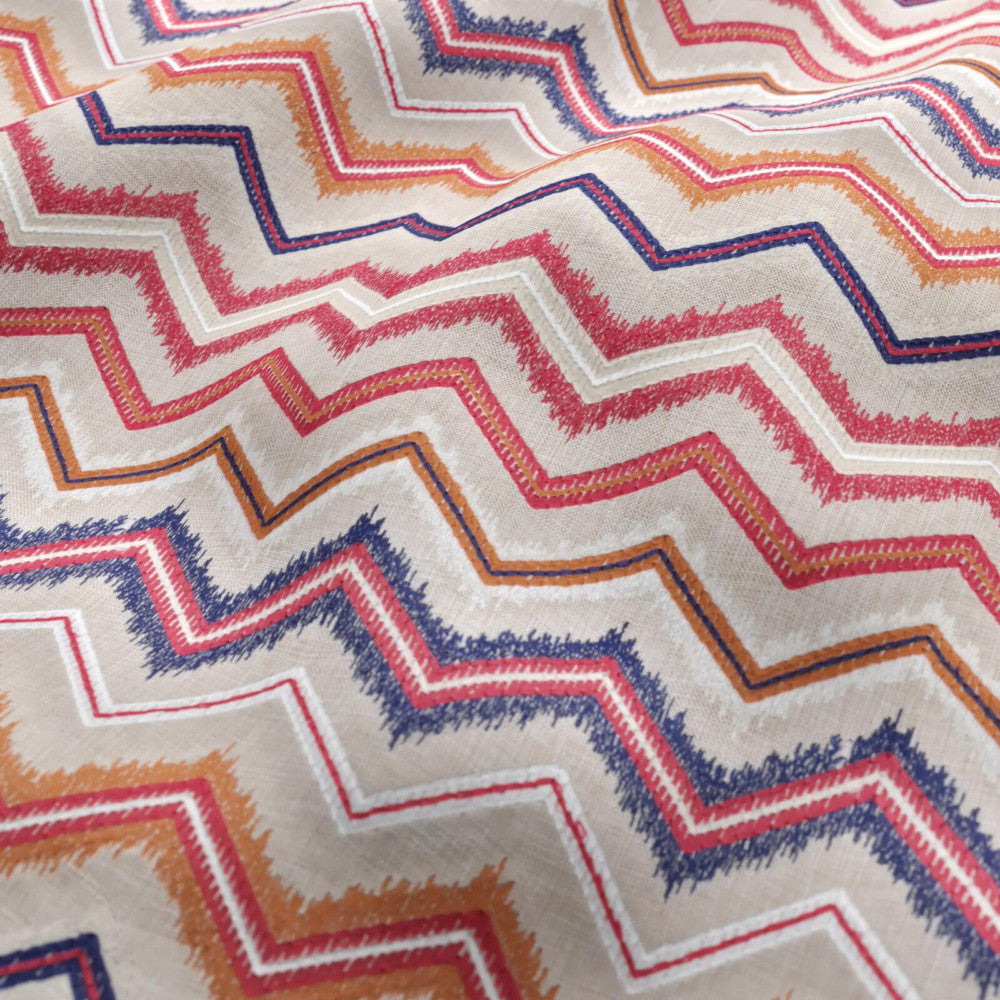 FIN 47J9301 by JF Designer Fabric OCEAN'S AWAY 100% Polyolefin India  Horizontal: 3.25 and Vertical: 12.25 54  - Swanky Fabrics -