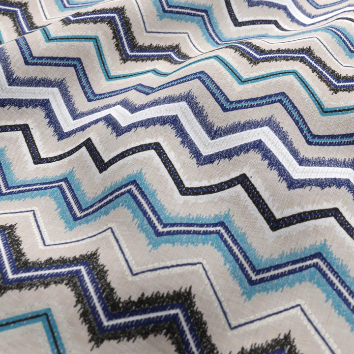 FIN 69J9301 by JF Designer Fabric OCEAN'S AWAY 100% Polyolefin India  Horizontal: 3.25 and Vertical: 12.25 54  - Swanky Fabrics -