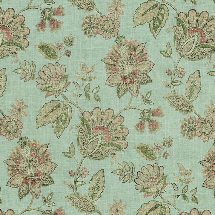 Fall Garden # 229 Seagrass by Maxwell Fabric COLOR THEORY-VOL.I SEAGLASS 55% LINEN 45% VISCOSE KOREA </p><p>Repeat: Horizontal: H-27 and Vertical: V-25.25 56" - Fabric Carolina -