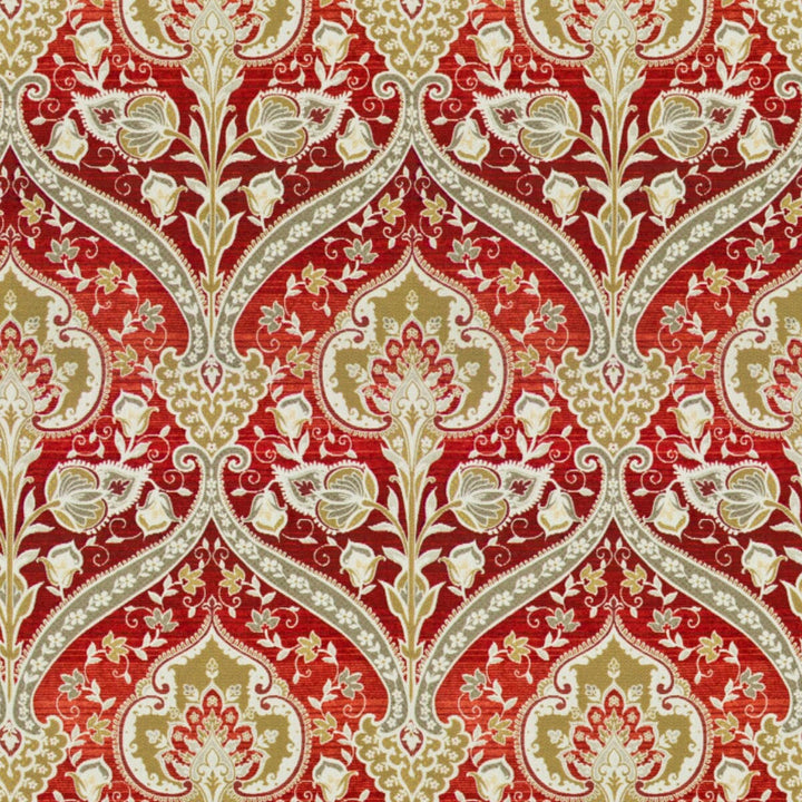 Flambeau 1 Tile by Stout Designer Fabric RAINBOW LIBRARY BLOSOM/CRANBERRY 50%SVI 50%POL CHINA WYZENBEEK 10 000 DOUBLE RUB WEAR TEST (MEDIUM DUTY) Horizontal: 28 and Vertical: 27.5 54 in - Swanky Fabrics -