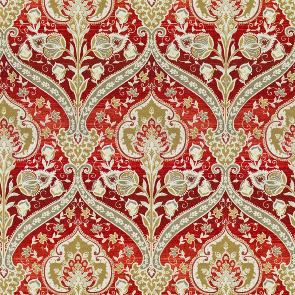 Flambeau 1 Tile by Stout Fabric RAINBOW LIBRARY BLOSOM/CRANBERRY 50%SVI 50%POL CHINA WYZENBEEK 10 000 DOUBLE RUB WEAR TEST (MEDIUM DUTY) Horizontal: 28 and Vertical: 27.5 54 in - Fabric Carolina -