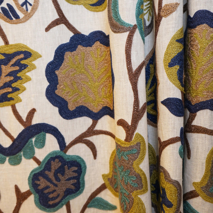 Floriana 73Sj101 by JF Designer Fabric JF Studio 55% Linen, 43% Viscose, 2% Cotton India Horizontal: 17.75 and Vertical: 17 54 - Swanky Fabrics -