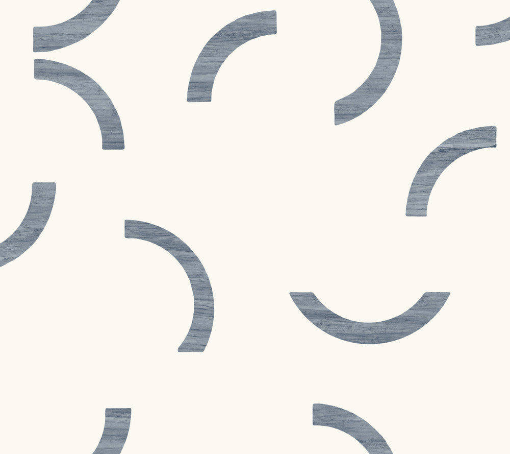 Lunula Navy Wallpaper by York Wallcoverings Formations Covers about 60.8 square feet 27-in by 27-ft long roll Unpasted 24 - Fabric Carolina -