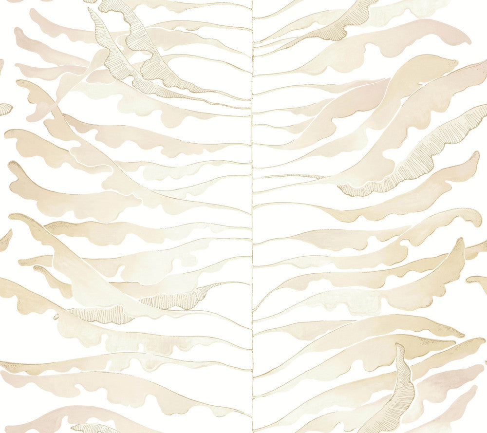 Leaf Column Taupe Wallpaper by York Wallcoverings Formations Covers about 60.8 square feet 27-in by 27-ft long roll Unpasted 24 - Fabric Carolina -
