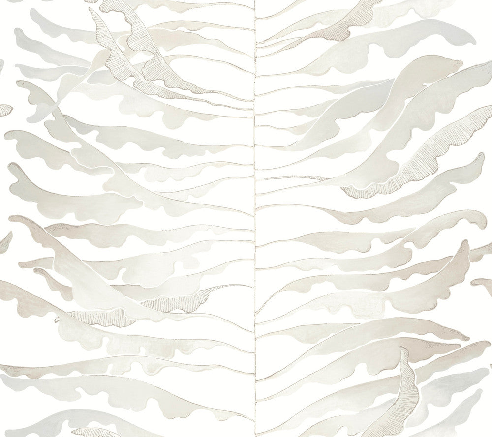 Leaf Column Neutral Wallpaper by York Wallcoverings Formations Covers about 60.8 square feet 27-in by 27-ft long roll Unpasted 24 - Fabric Carolina -
