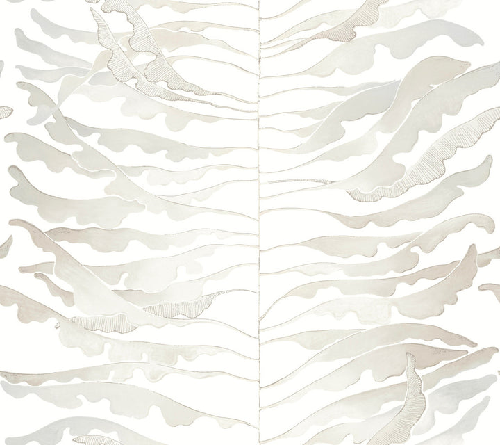 Leaf Column Neutral Wallpaper by York Wallcoverings Formations Covers about 60.8 square feet 27-in by 27-ft long roll Unpasted 24 - Fabric Carolina -