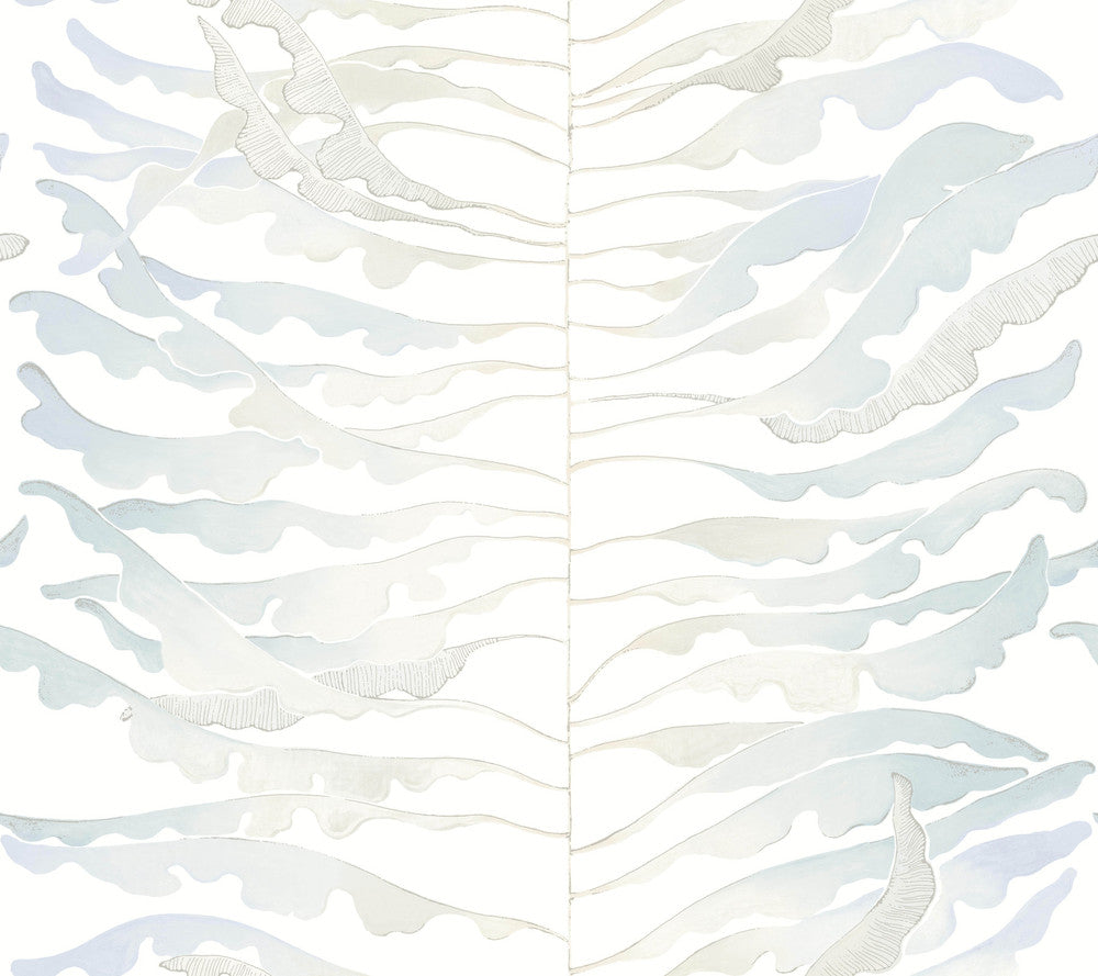 Leaf Column Spa Blue Wallpaper by York Wallcoverings Formations Covers about 60.8 square feet 27-in by 27-ft long roll Unpasted 24 - Fabric Carolina -