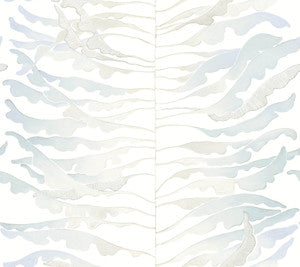 Leaf Column Spa Blue Wallpaper by York Wallcoverings