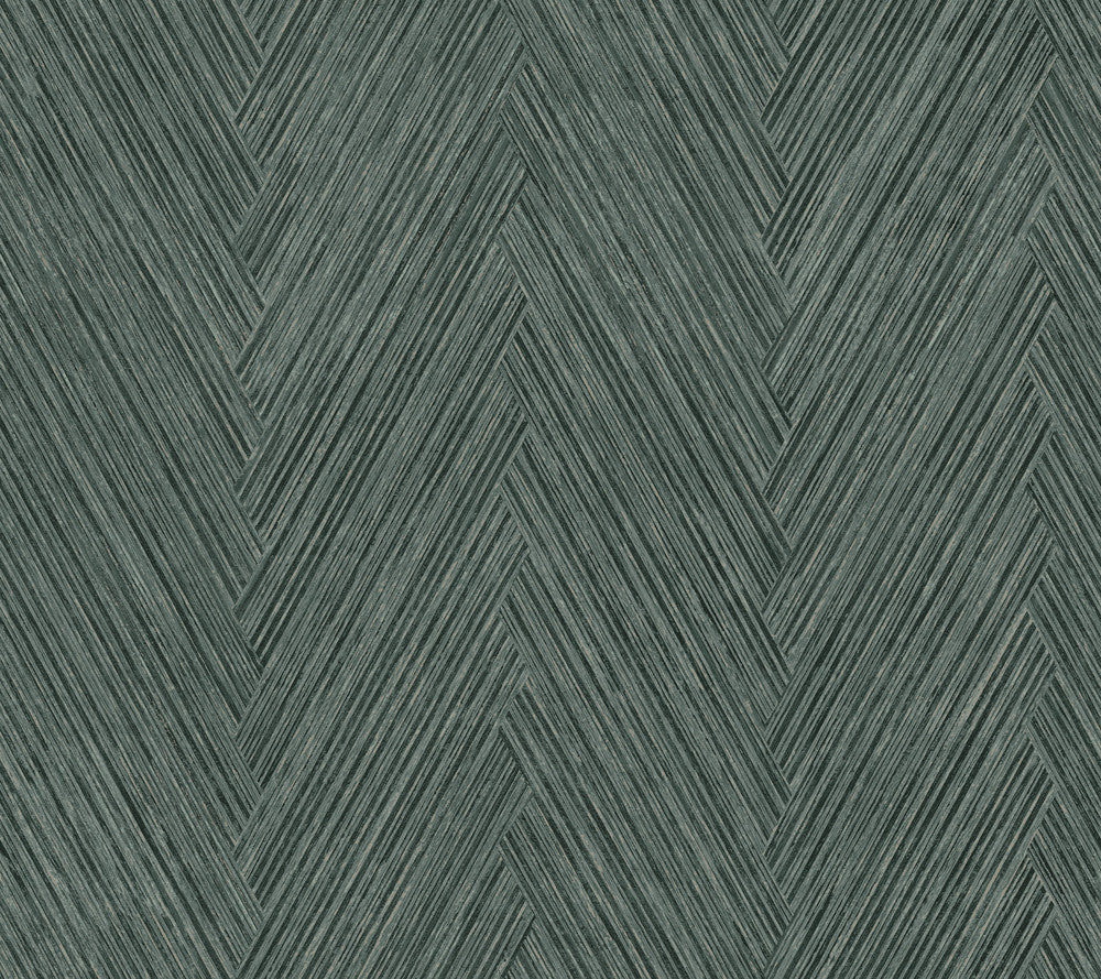 Thatched Chevron Bottle Green Wallpaper by York Wallcoverings Formations Covers about 60.8 square feet 27-in by 27-ft long roll Unpasted 24 - Fabric Carolina -