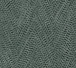 Thatched Chevron Bottle Green Wallpaper by York Wallcoverings