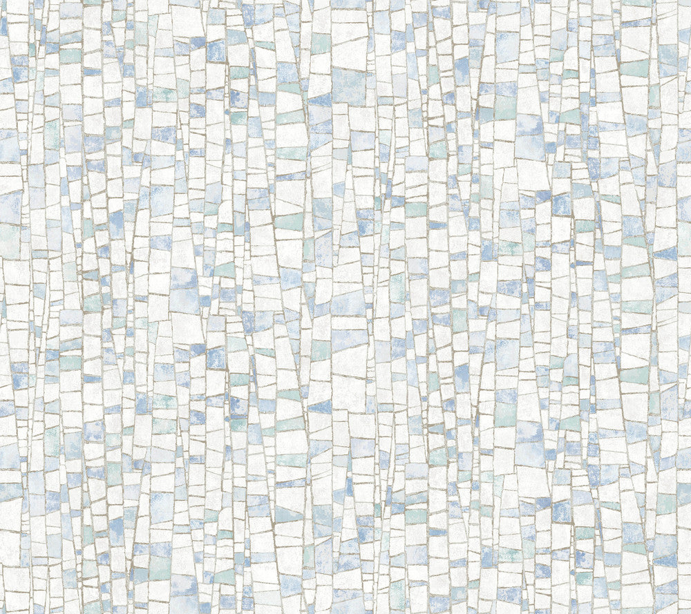 Kaleidoscopic Blue Wallpaper by York Wallcoverings Formations Covers about 60.8 square feet 27-in by 27-ft long roll Unpasted 24 - Fabric Carolina -
