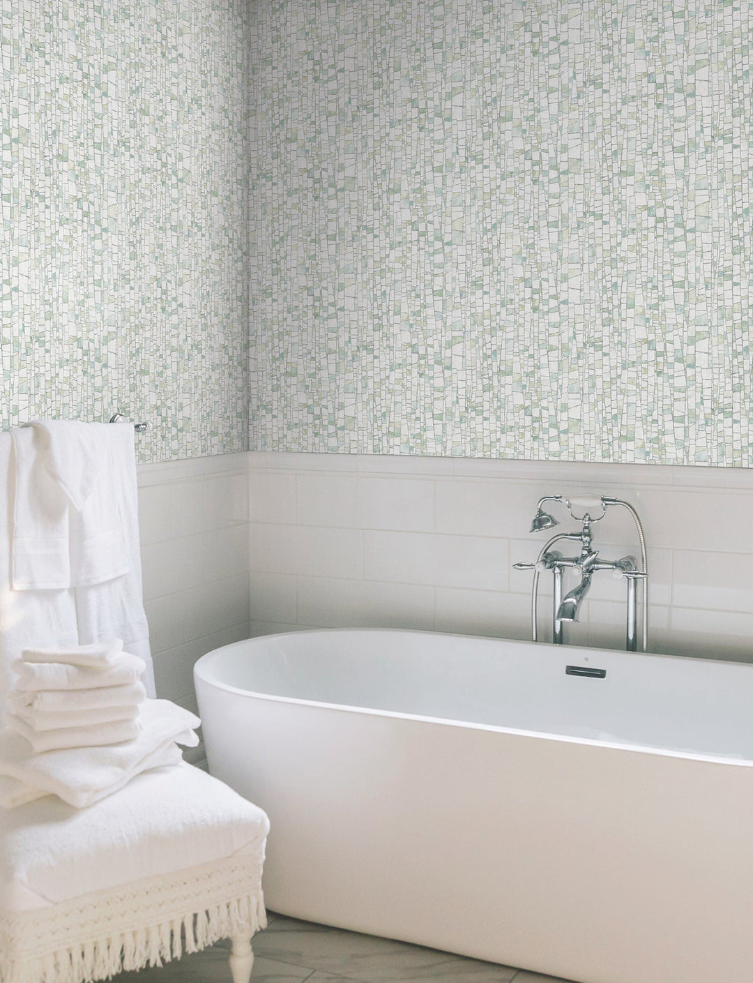Kaleidoscopic Green Wallpaper by York Wallcoverings Designer