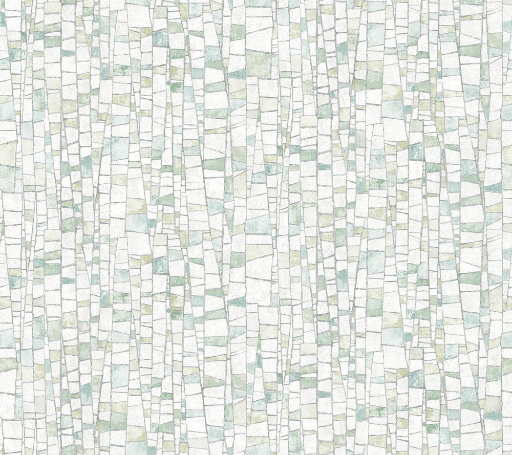Kaleidoscopic Green Wallpaper by York Wallcoverings Formations Covers about 60.8 square feet 27-in by 27-ft long roll Unpasted 24 - Fabric Carolina -
