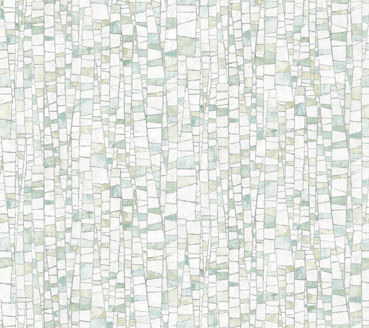 Kaleidoscopic Green Wallpaper by York Wallcoverings Formations Covers about 60.8 square feet 27-in by 27-ft long roll Unpasted 24 - Fabric Carolina -