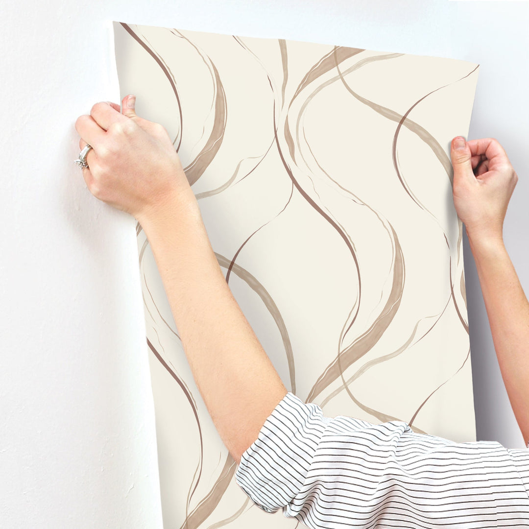 Ink Flow Baked Clay Wallpaper by York Wallcoverings Designer