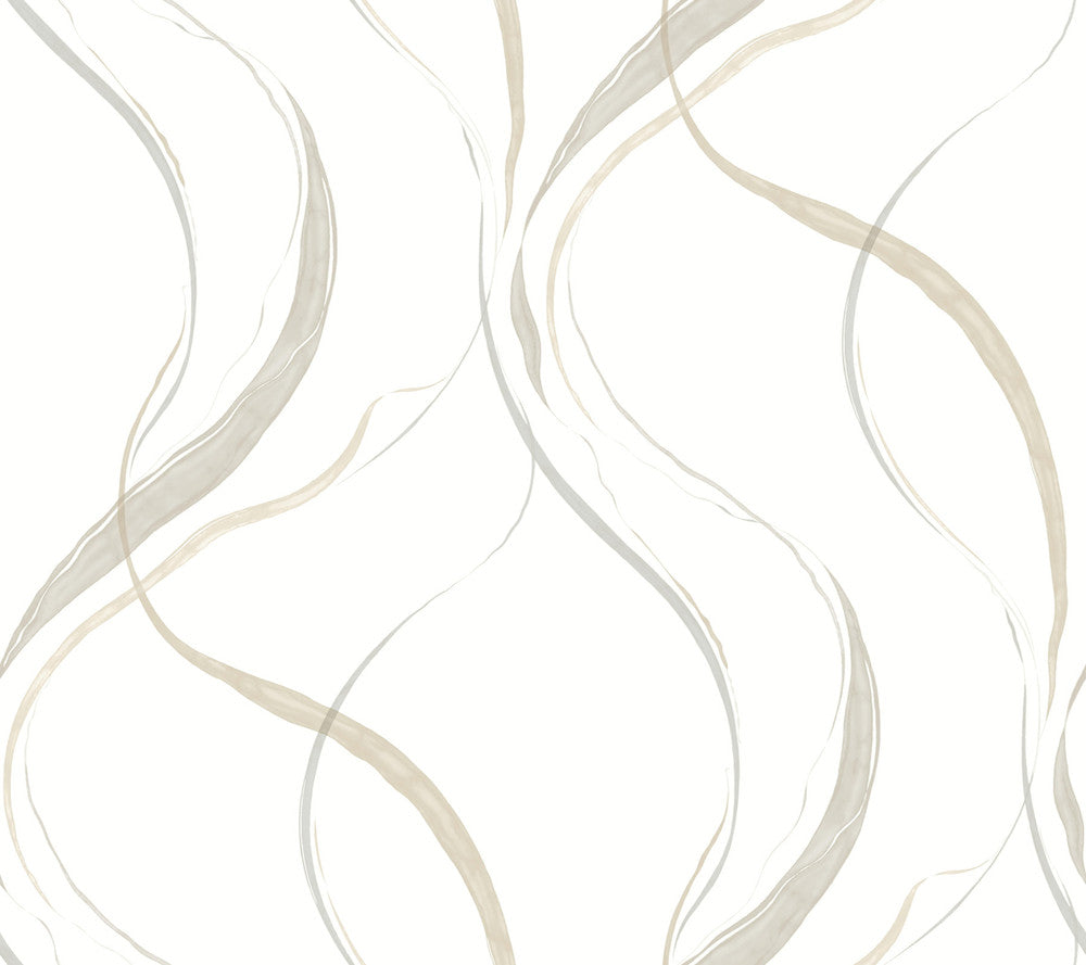 Ink Flow Neutral Wallpaper by York Wallcoverings Formations Covers about 60.8 square feet 27-in by 27-ft long roll Unpasted 24 - Fabric Carolina -