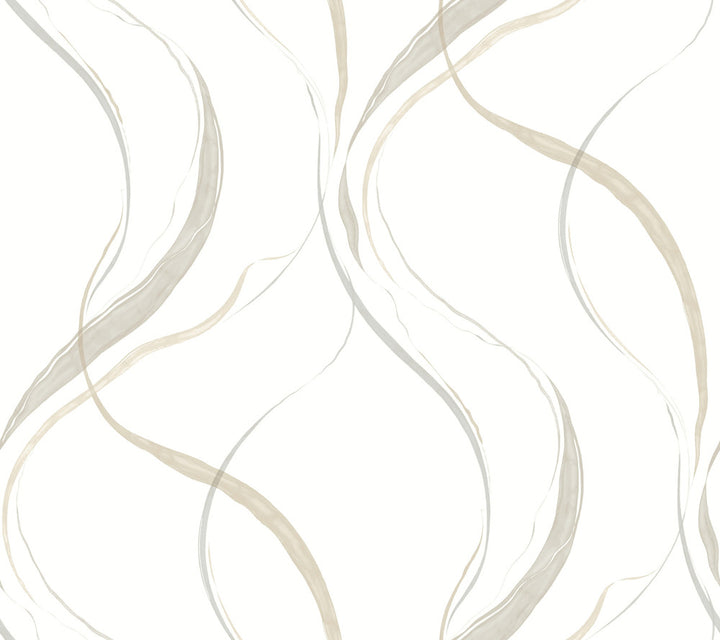 Ink Flow Neutral Wallpaper by York Wallcoverings Formations Covers about 60.8 square feet 27-in by 27-ft long roll Unpasted 24 - Fabric Carolina -