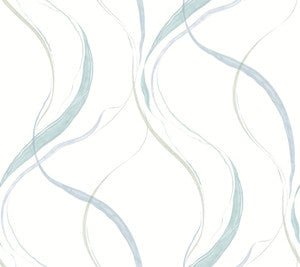 Ink Flow Seaglass Wallpaper by York Wallcoverings