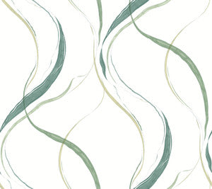 Ink Flow Green Wallpaper by York Wallcoverings